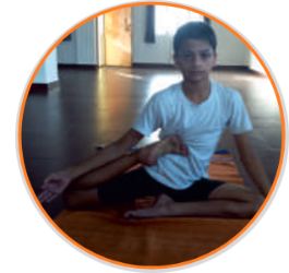 Group practicing Pranayama yoga breathing